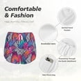 thumbnail image 4 of Pofeuu Tropical Leaves Print Women's Athletic Shorts Running Workout Shorts Tummy Control Quick Dry Gym Shorts with Pockets Double layer sports shorts-Medium, 4 of 7