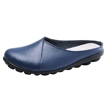 

Pyhlmscde Womens Sandals Slip On Mules Shoes Closed Toe Flat Heel Backless Slippers Loafers Summer Casual Shoes