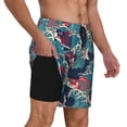 thumbnail image 2 of Fuzoiu Fish In The Wave Print Men's Swim Shorts,Quick-Dry Double-Layer Swim Trunks,Board Trunks,Beach Shorts Swimwear Bathing Suits-XX-Large, 2 of 6