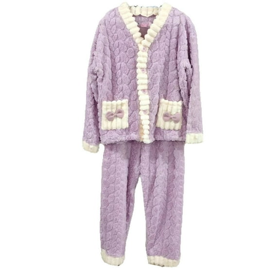 cfhntfmh Pajamas for Women Sets Soft Comfy Fluffy Pajama Plush Pullover Pjs Warm Long Pant 2 Piece Sleepwear