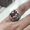 thumbnail image 3 of Red Garnet Ring, Silver Jewelry, 925 Silver Ring, Father's Day, Checker Garnet Scorpion Ring, January Birthstone Ring, Heavy Mens Ring, Spiritual Healing Gemstone, Christmas, Designer Mans Ring, 3 of 8