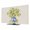 Beige, Yellow, variant on Indoor Elastic TV Cover, Summer Lemons Dust Proof TV Screen Slipcover Protection, Brown Beige Farmhouse Botanical Linen Stretch Waterproof Monitor Fitted 24" TV Covers for Inside