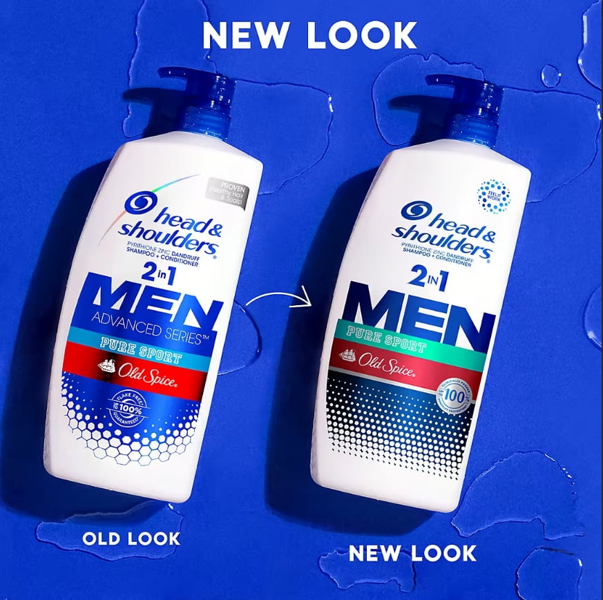 Head and Shoulders Men's 2-in-1 Dandruff Shampoo and Conditioner - Old Spice Pure Sport, 40 oz.