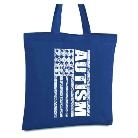Awareness Tote Bag Awkward Styles Autism U.S.A. Flag Tote Bag Autism American Flag Shopper Bag Autism Awareness Gifts for Men and Women Autism Awareness Canvas Tote Bag Autism Reusable Cotton Bag Gifts Autism Gifts ()