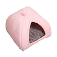thumbnail image 5 of Cat Soft Warm House Dog Tent Removable Washable Pad Hut Cozy Slip Bottom Nest Cave Pet Bed for Small Medium Puppy Kitten Kitty Sleeping L Pink, 5 of 8