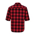 thumbnail image 5 of Lmueinov Mens Short Sleeve Button Down Shirts Plaid Business Casual 3/4 Length Sleeve Tops for Men Pocket Lightweight Summer Fall Daily Going Out Tops, 5 of 7