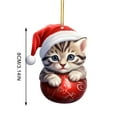 thumbnail image 2 of SIfdSeng Hanging Decorations 2D Acrylic Funny Cat Christmas Tree Ornament Cat Acrylic Ornament Acrylic Double Printing Funny Christmas Pendant Christmas White Elephant Gift Fun Pendant 1Pc, 2 of 4