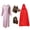 Pink, variant on Halloween Couples Costume Including Wolf Granny Costume with Red Hood Cape,Big Bad Wolf Couples Costume with Mask & Gloves Accessories