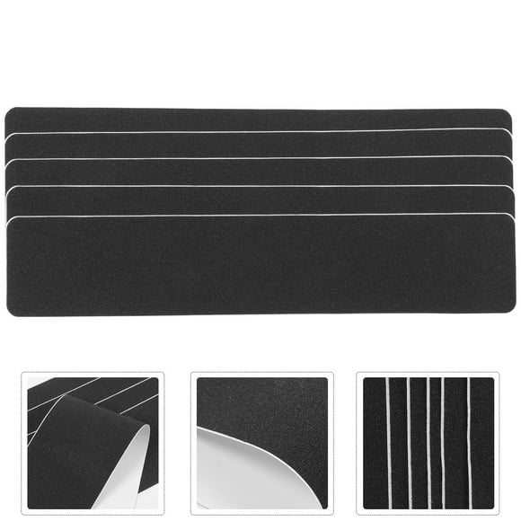 SEWACC 5Pack Anti-slip Mat for Stairs Black PVC Stair Treads Non Slip Outdoor