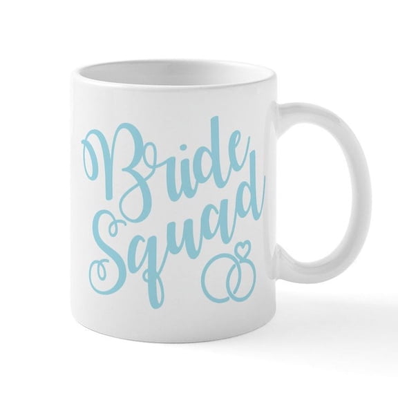 CafePress - Bride Squad Script Blue - 11 oz Ceramic Mug - Novelty Coffee Tea Cup