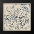 thumbnail image 2 of Meagher, Megan 12x12 Black Modern Framed Museum Art Print Titled - Indigo Floral Sketch II, 2 of 5