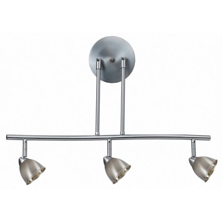

Fan Accessories 3 Light Fixture With Brushed Steel Finish Metal/Glass Material GU-10 15 150 Watts