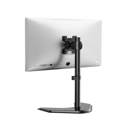 WALI Single Monitor Stand, Adjustable Monitor Stand for One Screen up to 32inch, Universal Freestanding Monitor Stand for hp acer lg Monitor with monting Holes 75 to 100mm (MF001),Black C26