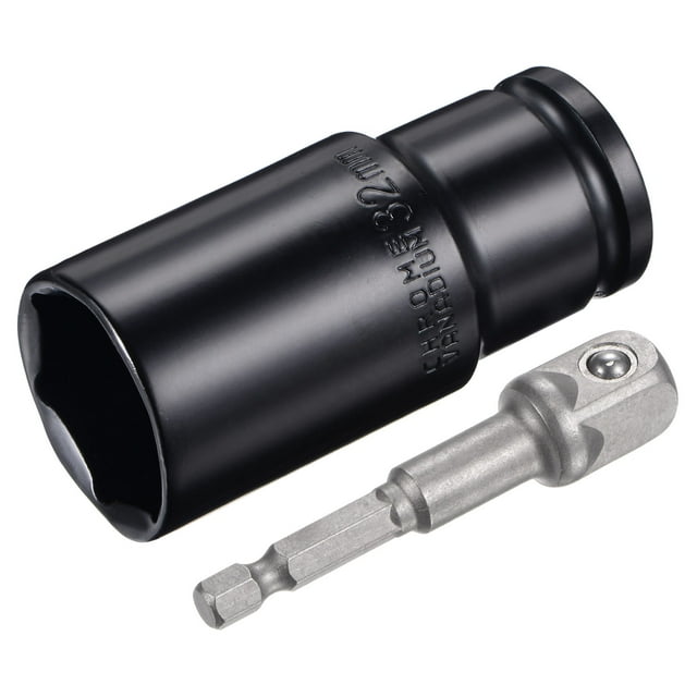 Unique Bargains Socket Accessory Set, 32mm Deep Socket 1/4' Hex Shank Impact Adapter with 1/2' Drive