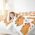 thumbnail image 3 of Erosebridal Flower Capybara Bedding Comforter Set for Kid, Cute Animal Queen Bedding Sets, 7pcs, 3 of 7