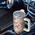 thumbnail image 6 of OBREWU Chihuahua and Flower Florals Tumbler with Handle and Lid,Chihuahua and Flower Florals 40oz Double Wall Vacuum Insulated Tumbler,Cups Gift for Women and Men, 6 of 7