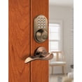 thumbnail image 4 of MiLocks Keyless Entry Deadbolt and Lever Handle Door Lock Combo Pack with Electronic Digital Keypad Antique Brass, 4 of 7