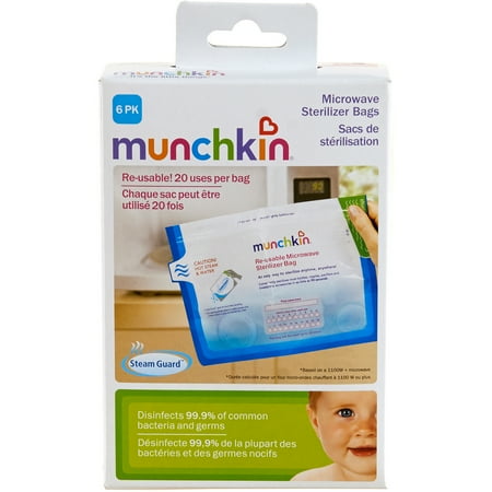 Munchkin Steam Guard Microwave Sterilizer Bags, 6 Pack