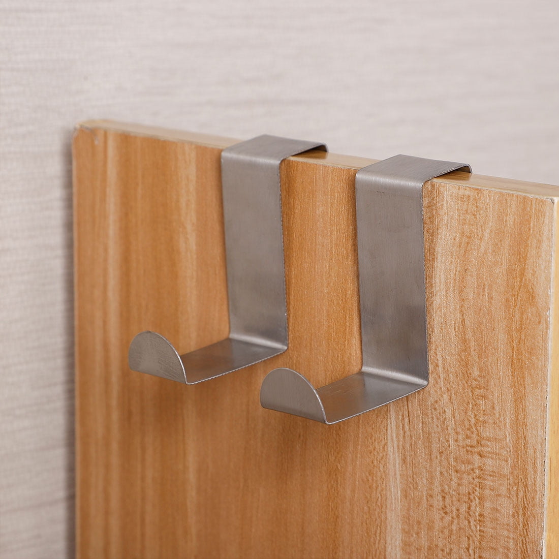 Unique Bargains Metal Z Shaped Over Door Hooks Clothes Towel Hanger Holder 2 Pcs