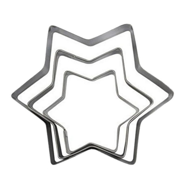 3pcs/set Baking Moulds Star Shape Stainless Steel Egg Mold Kitchen Cookie Biscuit DIY Molds Kit
