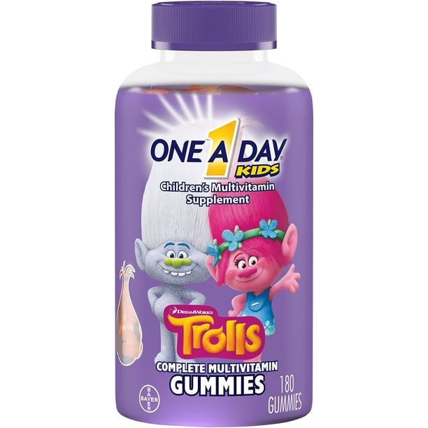 One A Day Kids Trolls Multivitamin Gummy, 180 Count, with ...