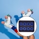 thumbnail image 3 of Juego de 8 Rodamientos de skate premium Macarena Abec-11 con caja de almacenamiento de hierro Azul, 3 of 8