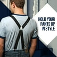 thumbnail image 2 of Hold'Em Suspenders for Men X-Back Adjustable Straight Clip-on Tuxedo Suspenders - Brown (Tall, 54" Long), 2 of 6
