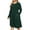 Dark Green, variant on Mengpipi Womens's Plus Size Casual Long Sleeves Dress Crew Neck Loose Midi Dress with Pockets, 2X-5X