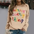 thumbnail image 2 of XIAOCHA Christmas Crew Neck Sweatshirt for Women Loose Colorful Letter Pullover Tops Casual Holiday Parties Sweatshirts, 2 of 6
