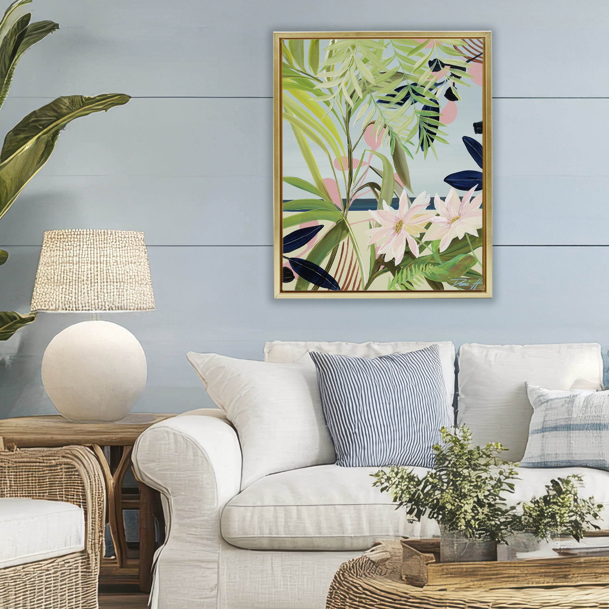 Stupell Industries Discovery of Lush Plants Gold Framed Floater Canvas Wall Art, design by Dani Heyward
