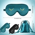thumbnail image 2 of SUTENG 2 PCS Kids Silk Sleeping Eye Masks Cute Lightweight Adjustable Satin Eye Masks with 2 Storage Pouches, 2 of 5