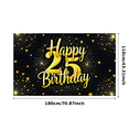 thumbnail image 3 of Elegant Black and Gold Happy 25 Birthday Banner with Star and Balloon Elements Birthday Party Decorations Backdrop Photography Props Party Supplies, 3 of 8