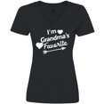 thumbnail image 3 of Inktastic I'm Grandma's Favorite with Arrow and Hearts Women's V-Neck T-Shirt, 3 of 5