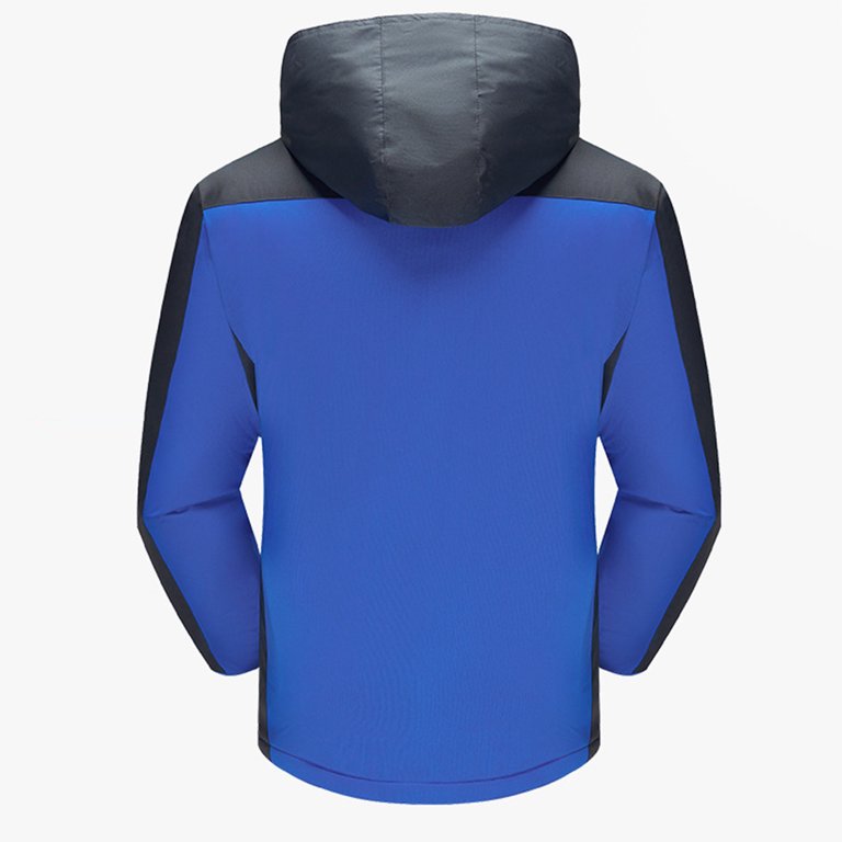 Zpanxa Men's Color Block Fleece Jacket with Detachable Zipper and