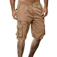 thumbnail image 1 of CenturyX Men Sports Casual Shorts Elastic Waist Pockets Loose Straight Cargo Short Pants Khaki XXL, 1 of 6