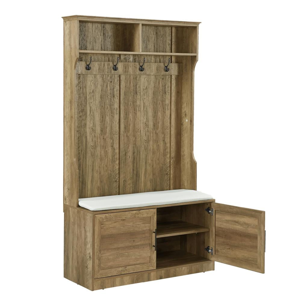 71"Entryway Bench , Vintage Hall Tree with Coat Rack and Storage Bench