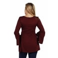 thumbnail image 3 of 24seven Comfort Apparel Long Bell Sleeve Flared Maternity Tunic Top, 3 of 4
