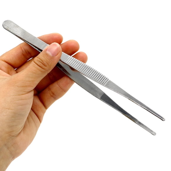 LOLIPPYY Stainless Steel Tweezers for Gardening Durable Ergonomic Gardening Accessory Silver Size 6pcs