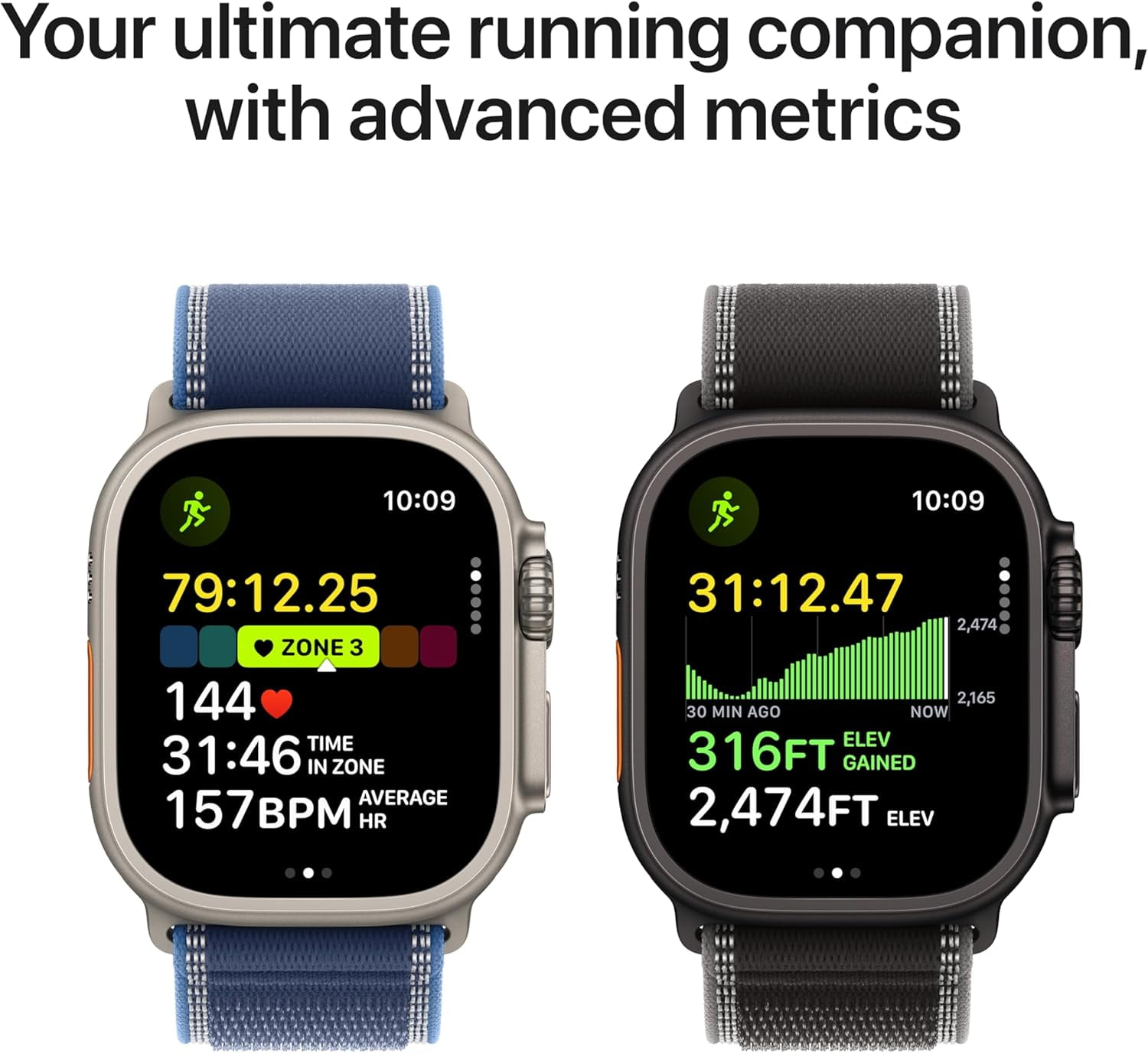 Apple Watch Ultra 3 GPS + Cellular 49mm Black Titanium Case with Black/Charcoal Trail Loop - M/L