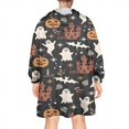 thumbnail image 2 of Wearable Oversized Blanket,Halloween Ghosts Castles and Pumpkins Wearable Blanket Hoodie for Adults,Cozy Hooded Blankets with Super Pockets,Super Warm Fuzzy Pullover for Women & Men, 2 of 6
