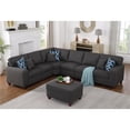 thumbnail image 5 of Pemberly Row 7-Piece Upholstered Fabric Sectional with Ottoman in Gray, 5 of 9