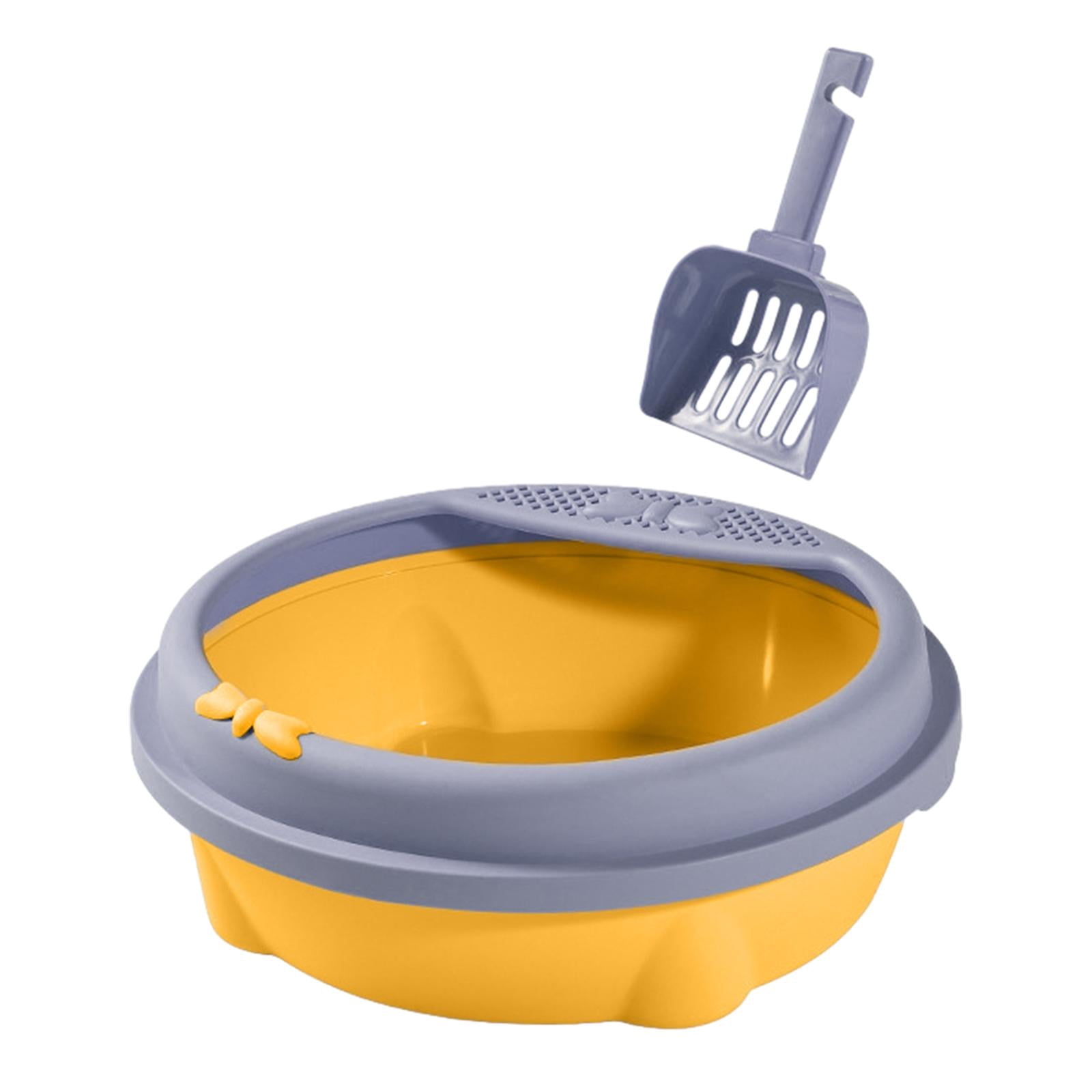 Tooyful Semi Enclosed Cat Litter Box Pet Litter Pan Easily to Clean Indoor Cats Anti Splashing Cat Potty Cat Bedpan for Small Animals , Violet Small