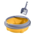 thumbnail image 4 of Semi-Enclosed Cat Litter Box Removable Cage Splashproof Kitten Toilet Litter Box Violet Small, 4 of 9