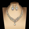 thumbnail image 3 of Xinyolin Bridal Earrings Necklace Set - Water Drop-shaped Rhinestones Geometric Jewelry, 3 of 8