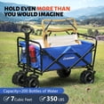 thumbnail image 5 of Collapsible Wagon, 350 Lbs Capacity Outdoor Folding Camping Wagons, Grocery Portable Utility Cart, Adjustable Rolling Carts, All Terrain Sports Wagon with Big Wheels, 5 of 7