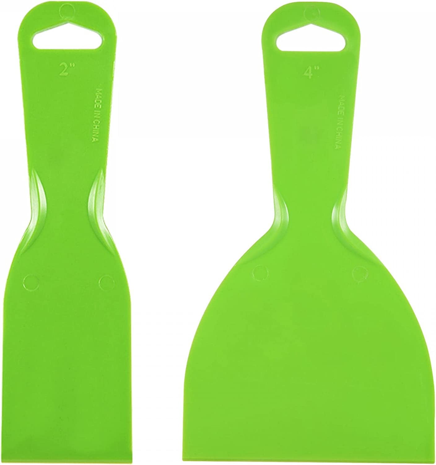 Putty Scraper Set (2", 4") Flexible Plastic Putty Knives for Taping Drywall Spreading Painting