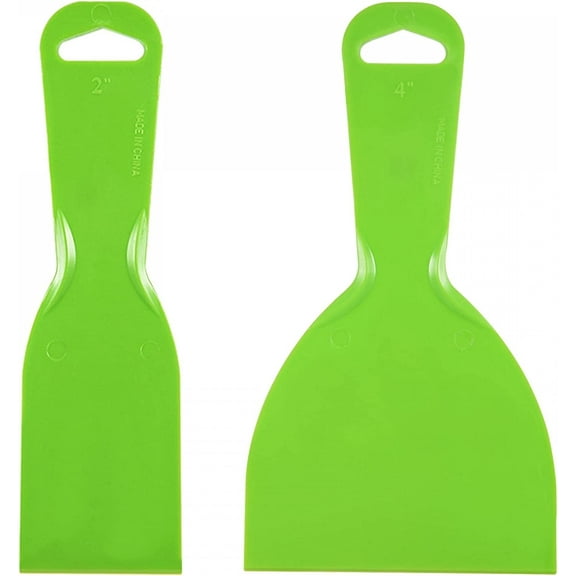 Putty Scraper Set (2", 4") Flexible Plastic Putty Knife for Taping Drywall Spreading Painting
