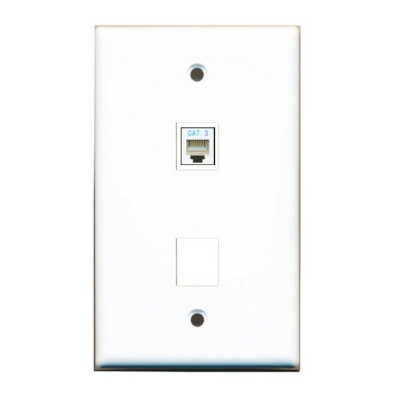 Ultra Spec Cables Custom Wall Plate White with up to 2 Keystone Ports