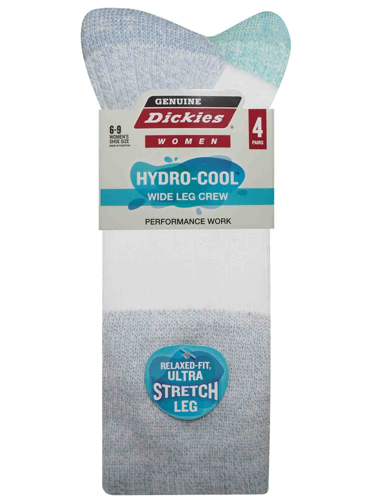 Dickies Women's 4 Pack HYDRO-COOL™ Wide Calf Crew Socks