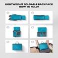 thumbnail image 4 of WATERFLY Unisex 15L Small Foldable Packable Outdoor Travel Camping Walking Nylon Backpacks Daypack,Blue, 4 of 7